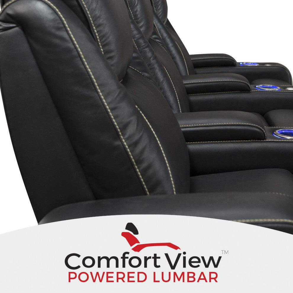 Seatcraft Equinox Home Theater Seating, Black, Row of 1