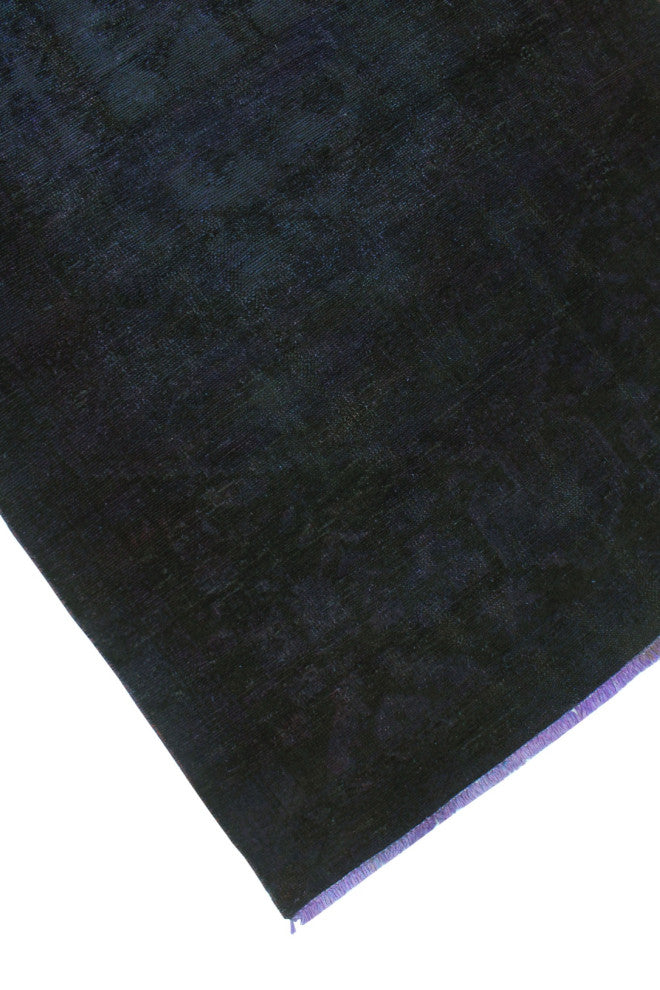 Vintage Distressed Overdyed Aidh Purple Rug