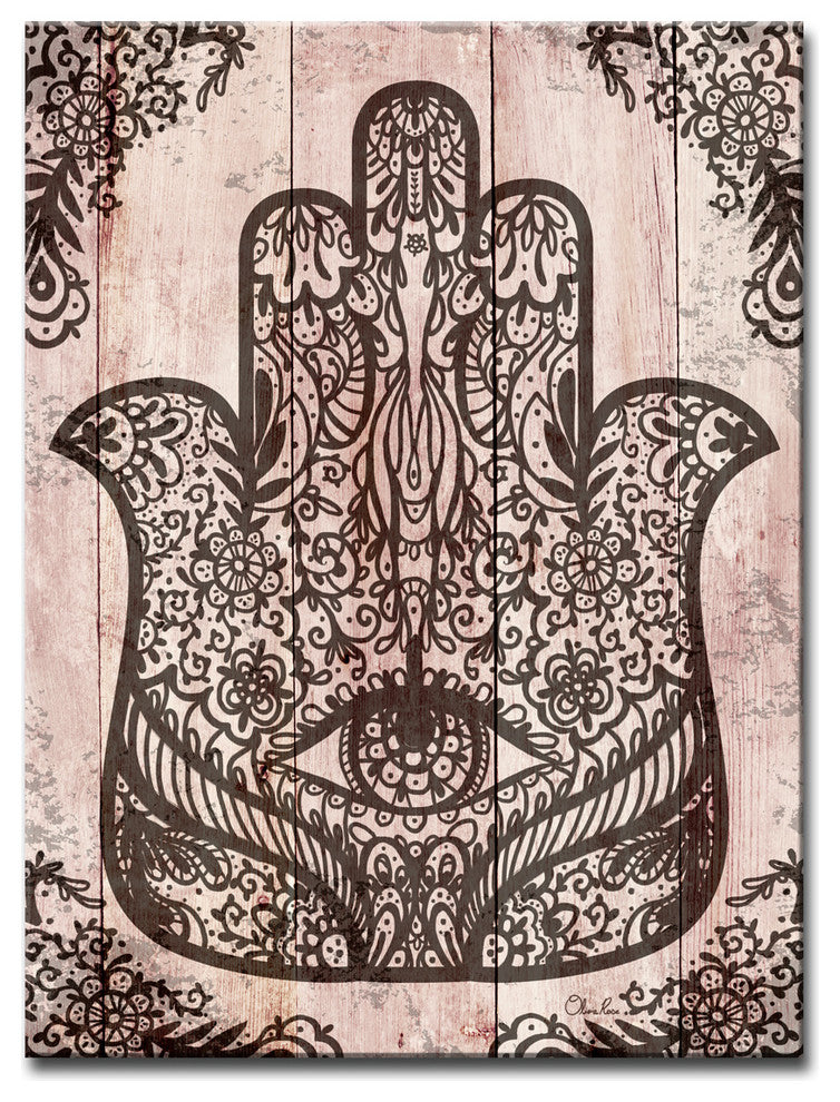Ready2HangArt Inspirational 'Hamsa Hand II' Wrapped Canvas Wall Art