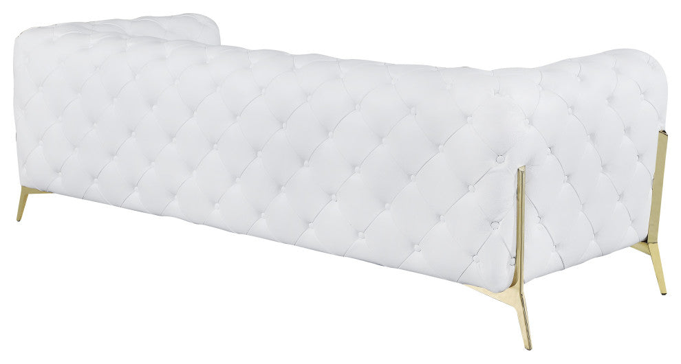Angelica Italian Leather 2 Chair Set, White