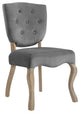 Array Vintage French Velvet Dining Side Chair, Gray