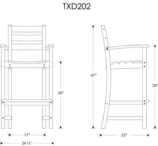 Monterey Bay Bar Arm Chair, Classic White