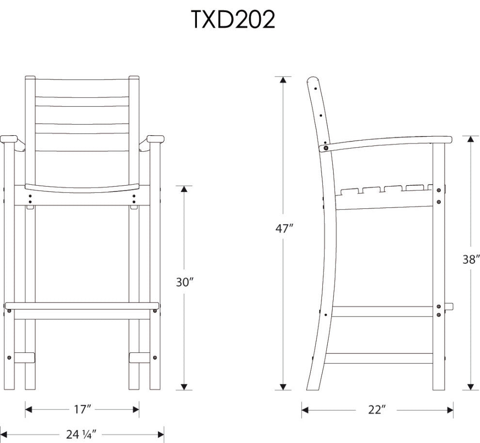 Monterey Bay Bar Arm Chair, Classic White