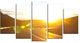 Yellow Road under Sunset, Oversized Landscape Canvas Art, 60"x32", 5 Panels