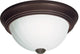 3 Light 15" Flush Mount Frosted Melon Glass