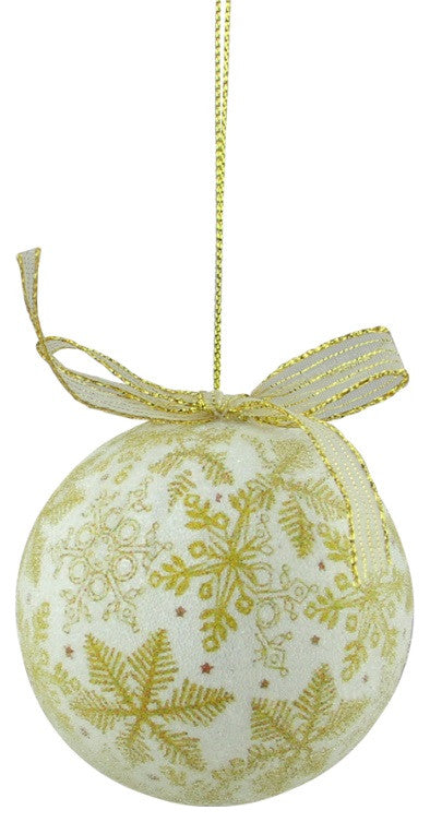 Snowflake Tree Shatterproof Christmas Ball Ornaments, Brown/White, 6-Piece Set