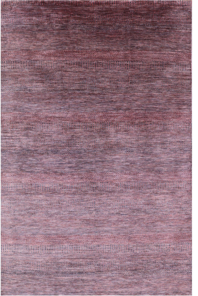 5' 10" X 9' 1" Hand Knotted Wool and Silk Savannah Grass Rug Q11925