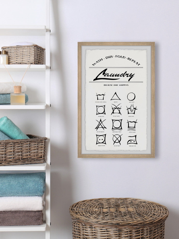 "Laundry Because Dirt Happens" Framed Painting Print, 8x12