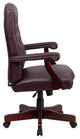 Flash Furniture Martha Washington Leather Swivel Office Chair in Burgundy