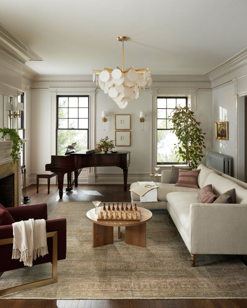 Jean Stoffer x Loloi Bradbury Dove / Gold 11''-6" x 15''-6" Area Rug