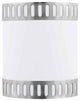 Benzara BM220699 18W Wall Lamp with Acrylic Plate and Steel Trim, White and Gray