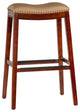 DTY Indoor Living Durango Bonded Leather Saddle Stool, Cherry Finish, 30"