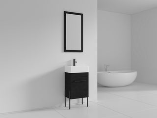 Fine Fixtures Modern Vanity Set, Black Marble, 18", Black Hardware