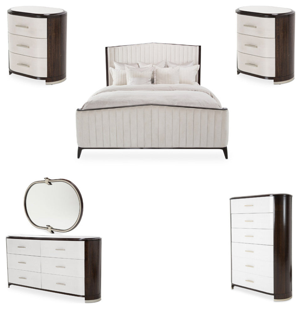 AICO Furniture Paris Chic 6 Piece Cali Bedroom Set