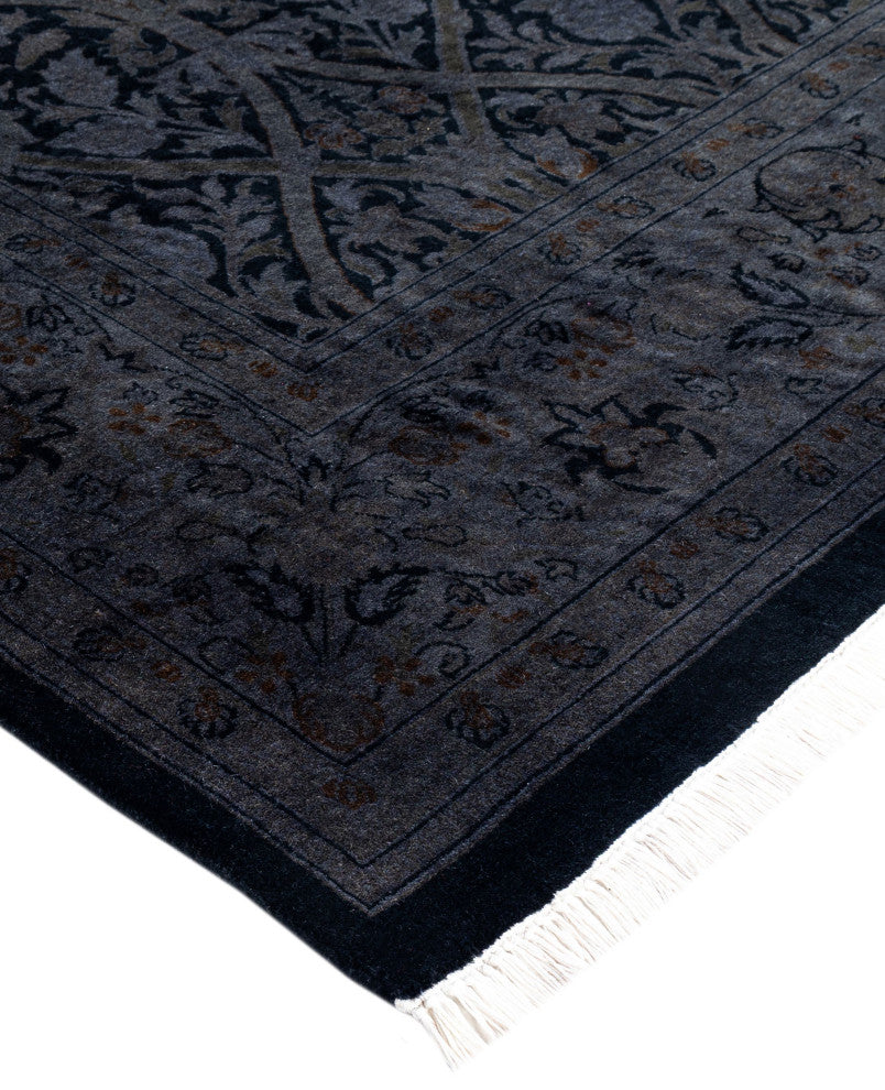 Overdyed One-of-a-Kind Hand-Knotted Area Rug Black, 6' 2" x 6' 3"