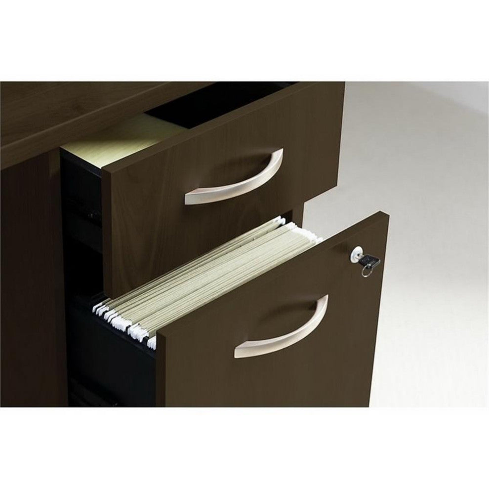 Series C 60W x 24D Office Desk with Drawers in Mocha Cherry - Engineered Wood