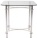 Laurel Square Side Table, Silver Finish