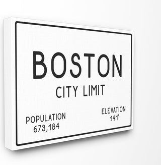 Boston City Limit, 30"x40", Stretched Canvas Wall Art