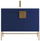 Kuro Contemporary Navy Blue Bath Vanity, 40", No Medicine Cabinet