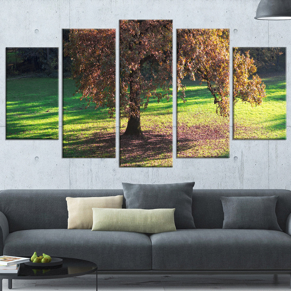 "Lonely Beautiful Autumn Tree" Wall Art, 60"x32", 5-Panels
