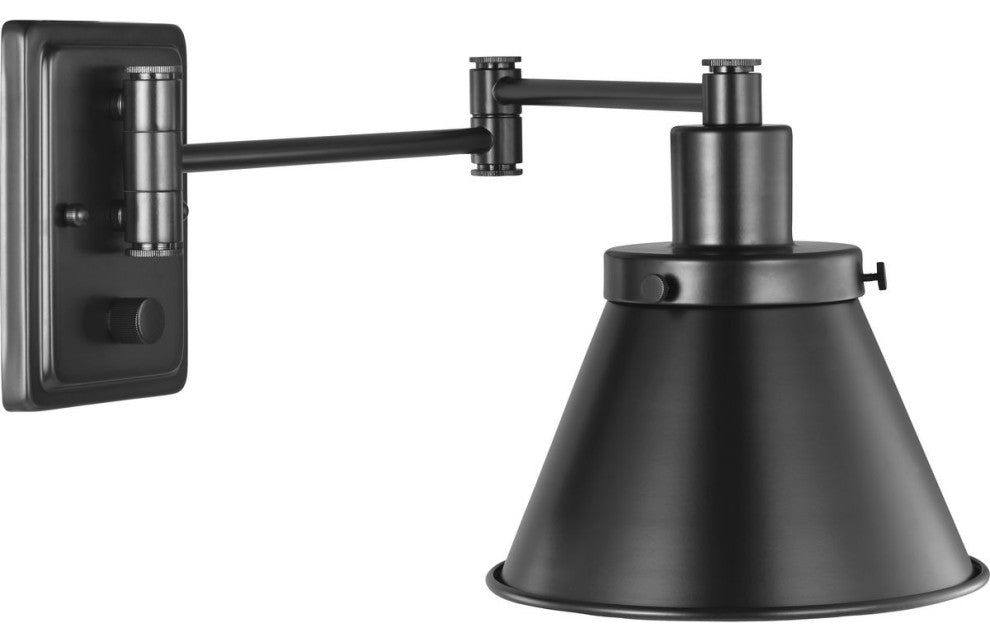 Hinton Collection Black Swing Arm Wall Light