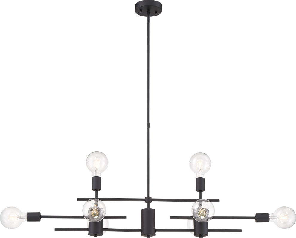 Delphi- 8 Light Island Pendant - Black Finish