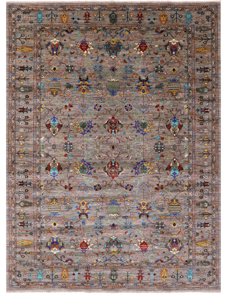 8' 5" X 11' 3" Hand Knotted Persian Tabriz Wool Rug - Q12148
