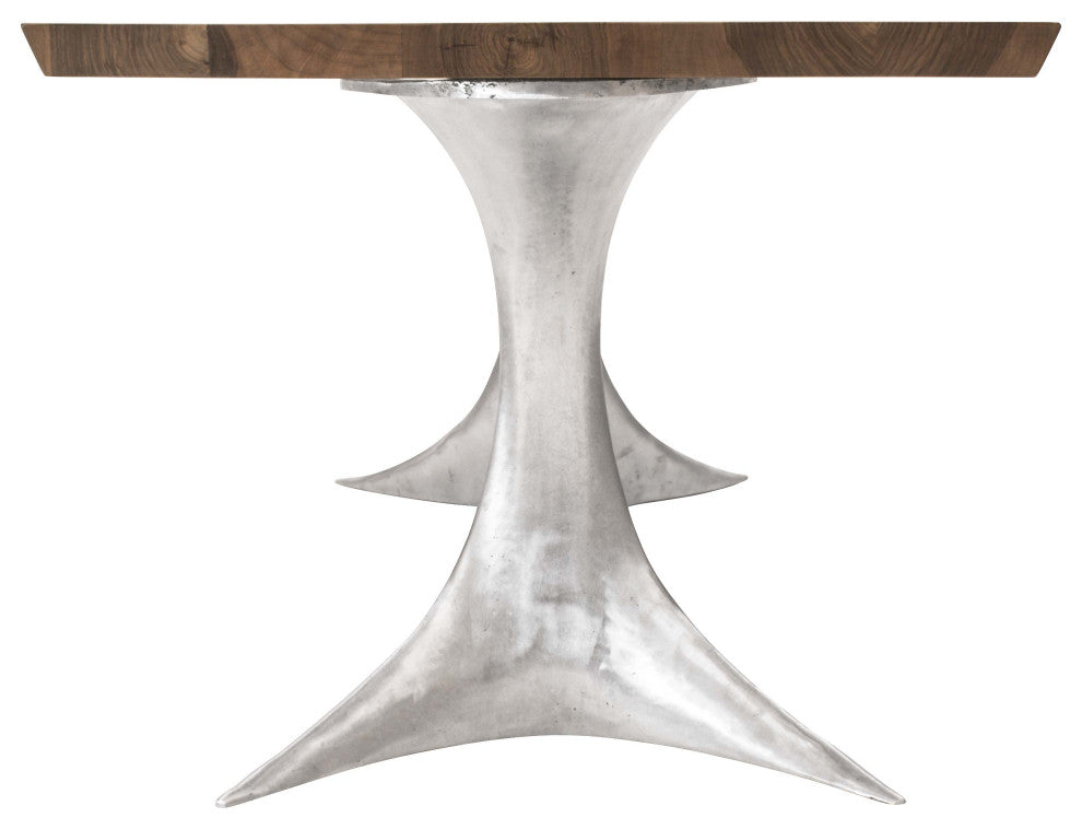 Walnut Table with Sand Cast Aluminium Legs 91"x36"x30"
