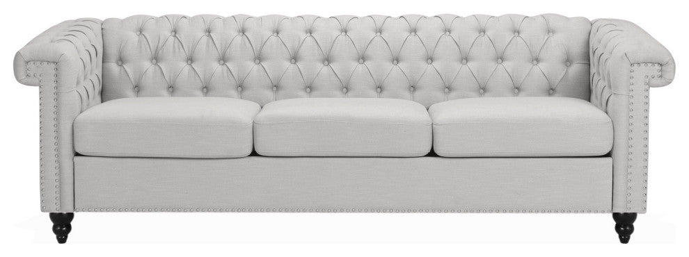 Spencer Tufted Chesterfield Fabric 3 Seater Sofa