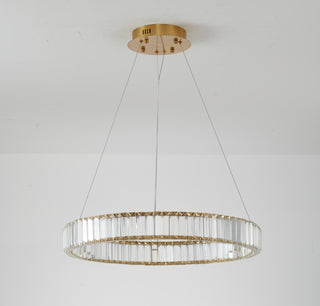 Clear Crystal Halo Chandelier With Gold Hardware
