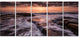 "Exotic Flow of Waters Over Rocks" Seascape Wall Art, 5 Panels, 60"x28"