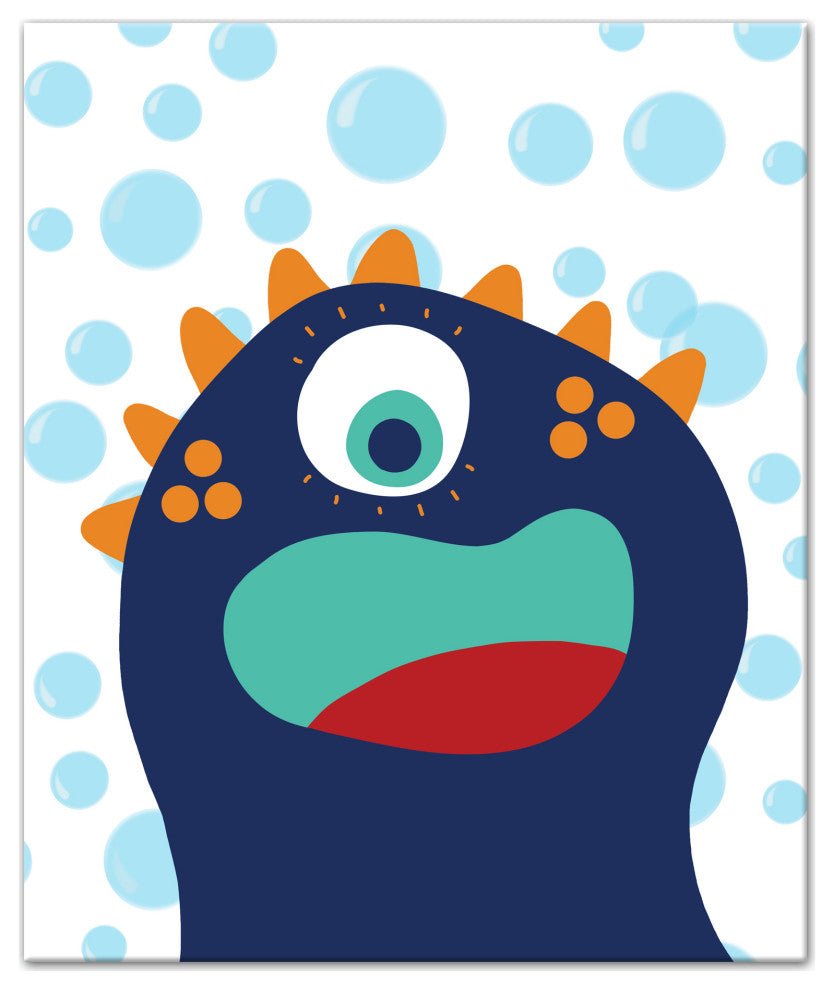 Blue Sea Monster 20x24 Canvas Wall Art