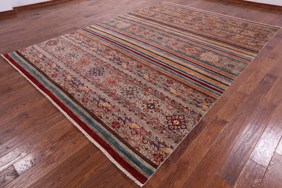 Khorjin Super Kazak Handmade Wool Rug 8' 9" X 12' 1" Q7428