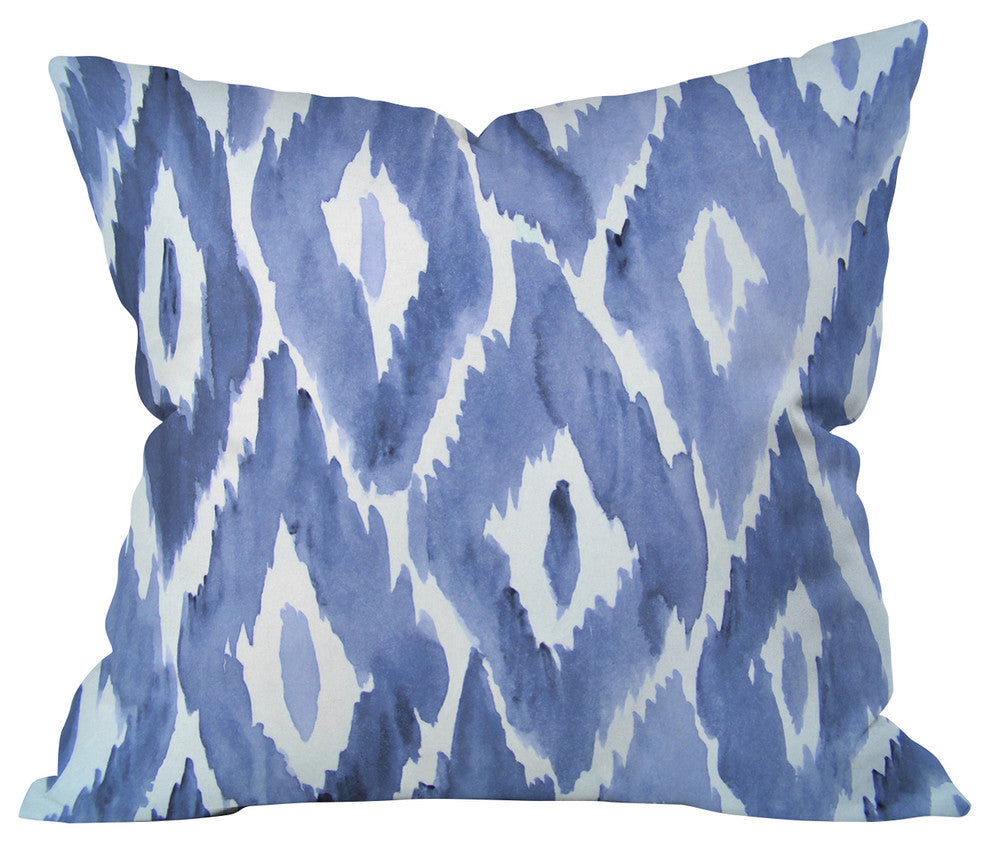 Natalie Baca Painterly Ikat in Indigo Throw Pillow