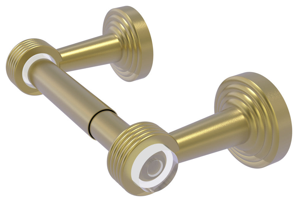 Pacific Beach 2-Post Toilet Tissue Holder with Groovy Accents, Satin Brass