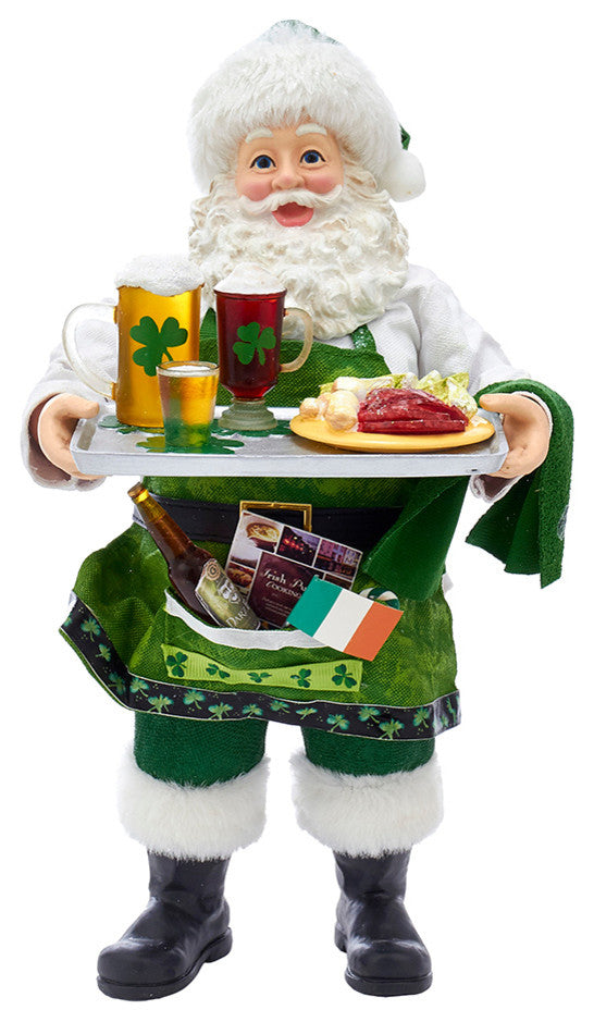 10.5" Fabriche Musical Irish Chef Santa