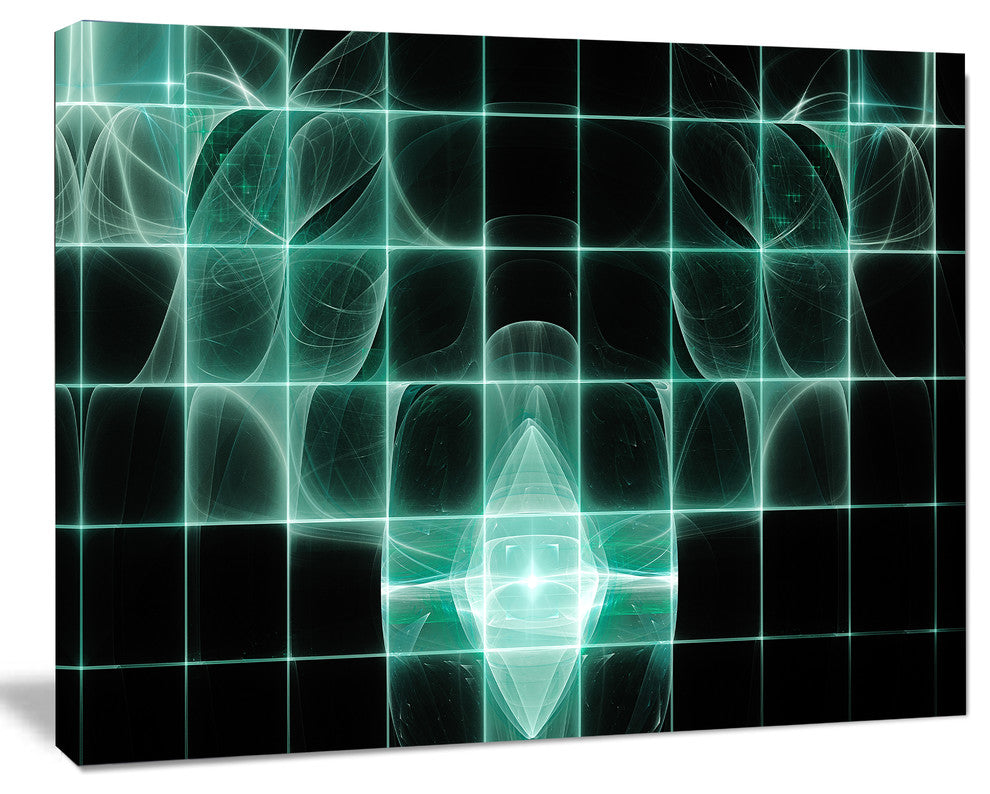 Blue Bat on Rader Screen, Oversized Abstract Canvas Art Print, 60x40