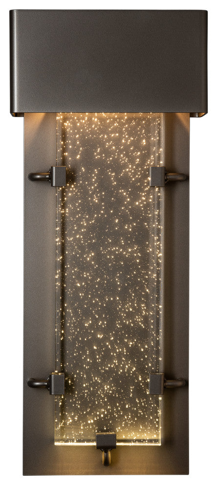 Ursa Small LED Outdoor Sconce, Coastal Dark Smoke Finish, Seeded Clear Glass