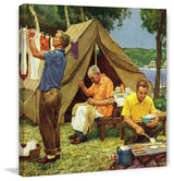 "Three Generations Camping" Print on Canvas by Mead Schaeffer