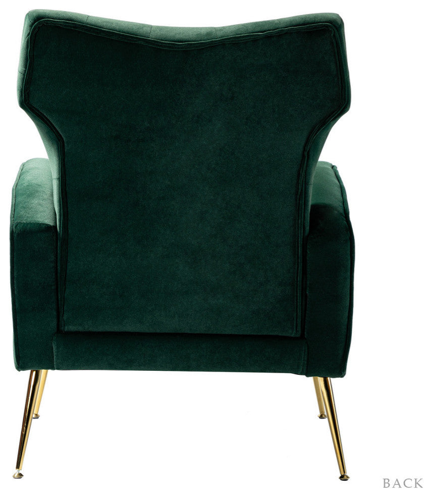 Accent Wingback Chair With Button Tufted Back, Green
