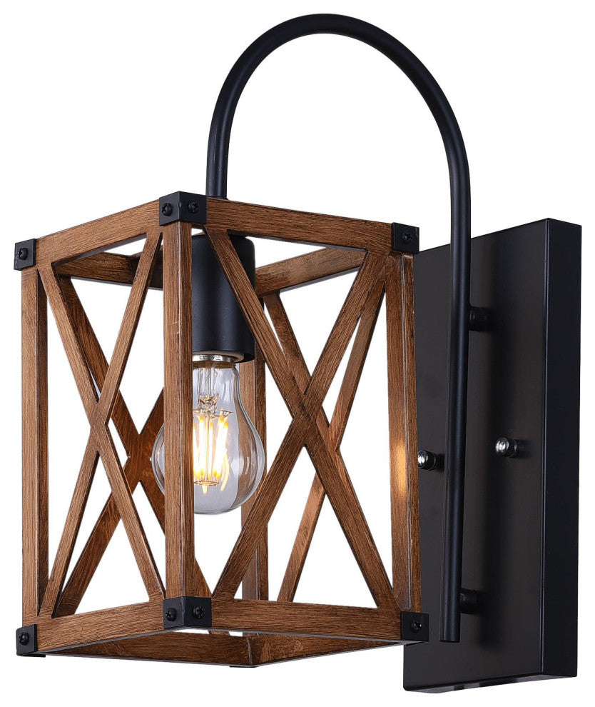 CWI Lighting 1033W6-1-230 Marini 1 Light Wall Sconce With Wood Grain Brown