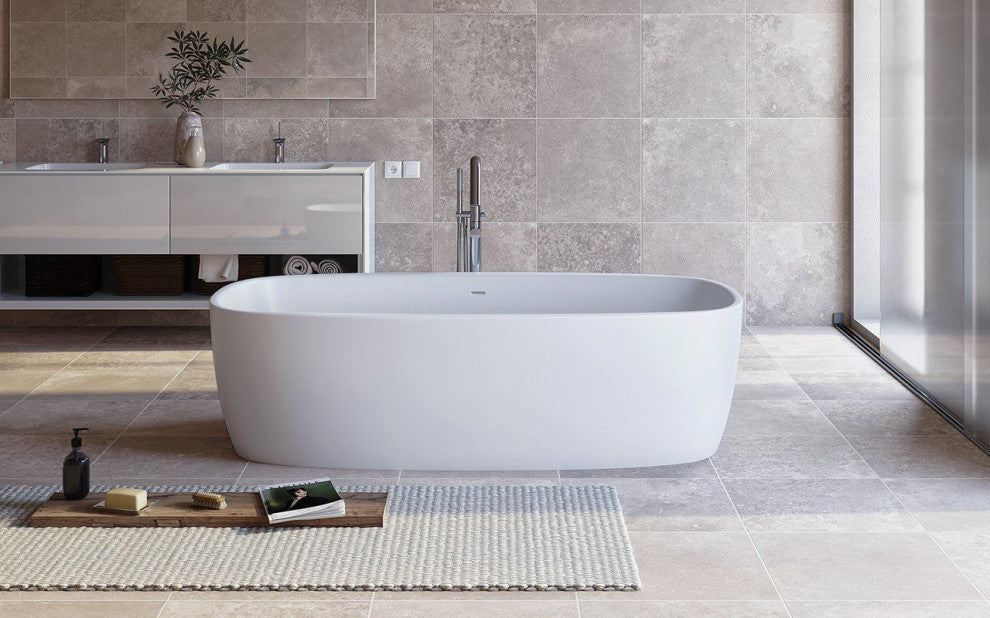 Aquatica Coletta White Freestanding Solid Surface Bathtub