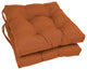 16" Solid Twill Square Tufted Chair Cushions, Set of 2, Spice