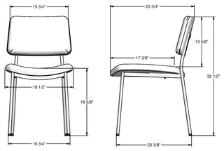 Amisco Sullivan Dining Chair, Black Polyester / Bronze Metal