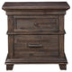Acacia Wood Nightstand with 2 Drawer  Brown