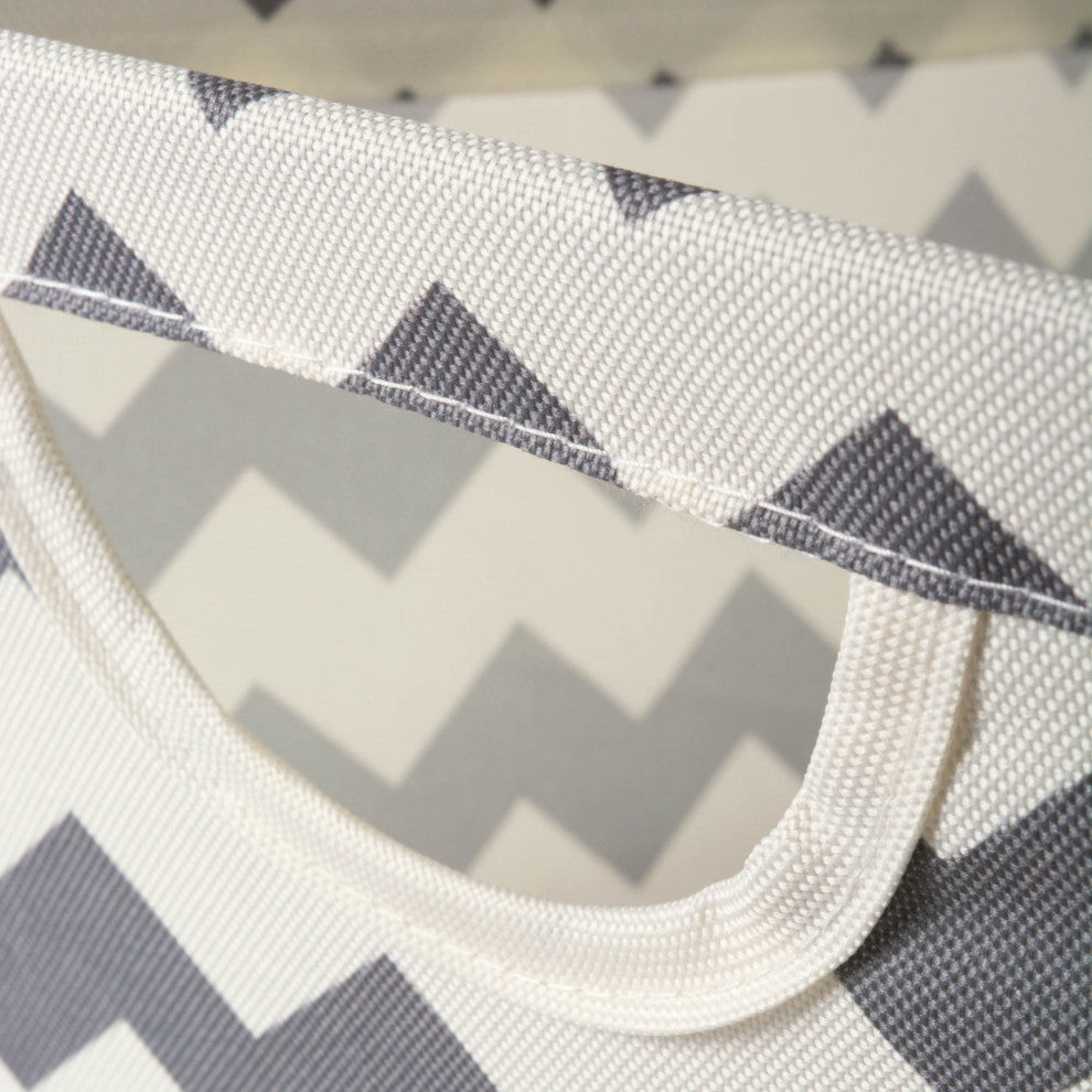 Polyester Bin Chevron Gray Trapezoid Large 20x14"x11"