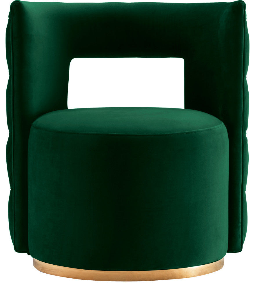 Theo Velvet Upholstered Accent Chair, Green
