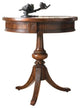 Bowery Hill Traditional Wood Round Pedestal Accent Table in Walnut