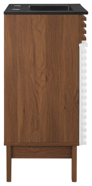 Render 18" Bathroom Vanity, White Walnut Black