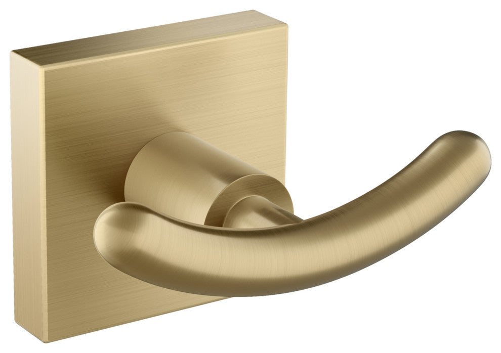 Ventus Bathroom Robe Towel Double Hook, Brushed Gold